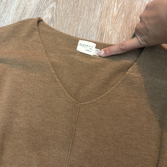 Dreamers Women's V-Neck Brown Sweater - Picture 3 of 3